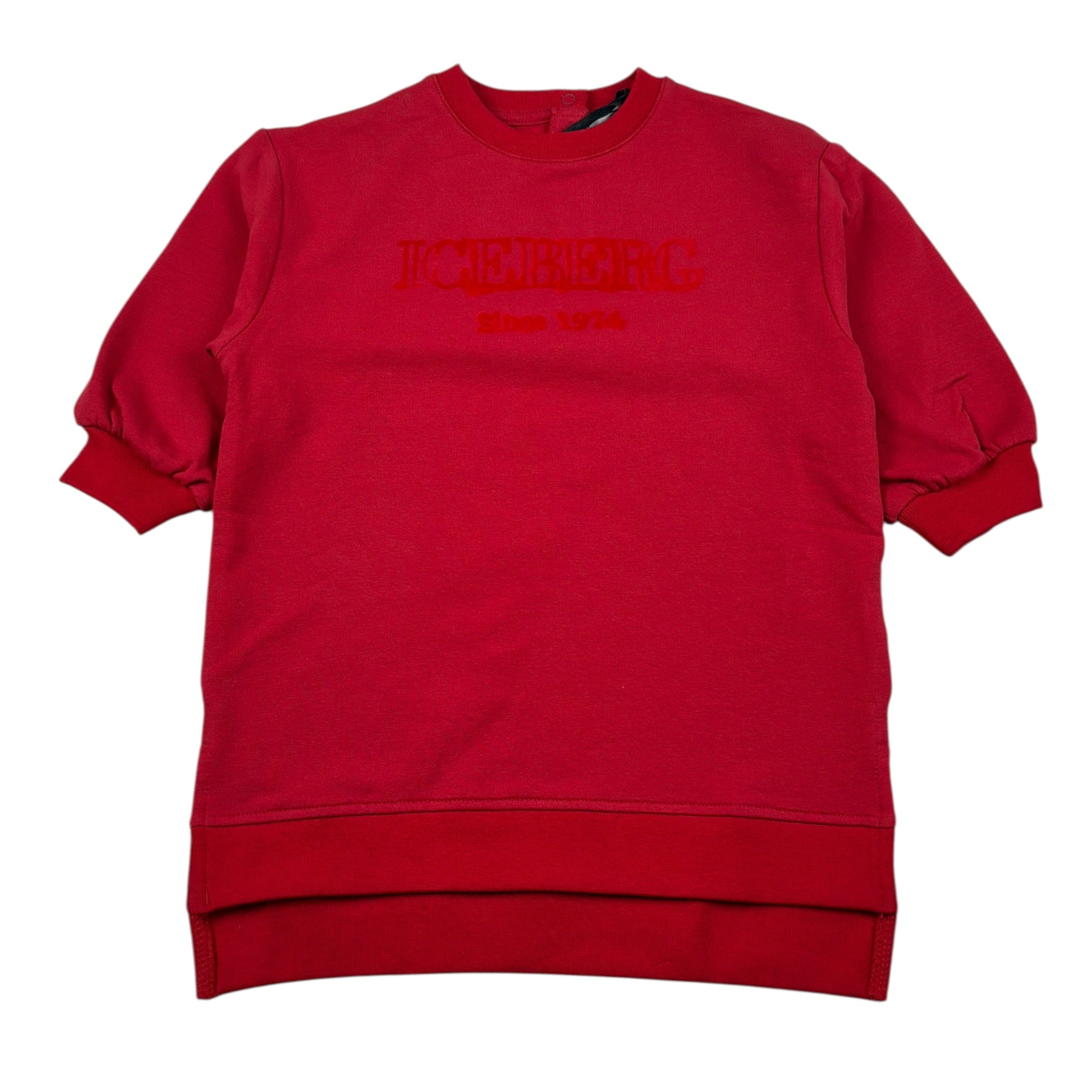 Iceberg Abito Manica Lunga tinta unita con Logo Rosso per Neonata VSICE6361BN ROSSO ICEBERG 