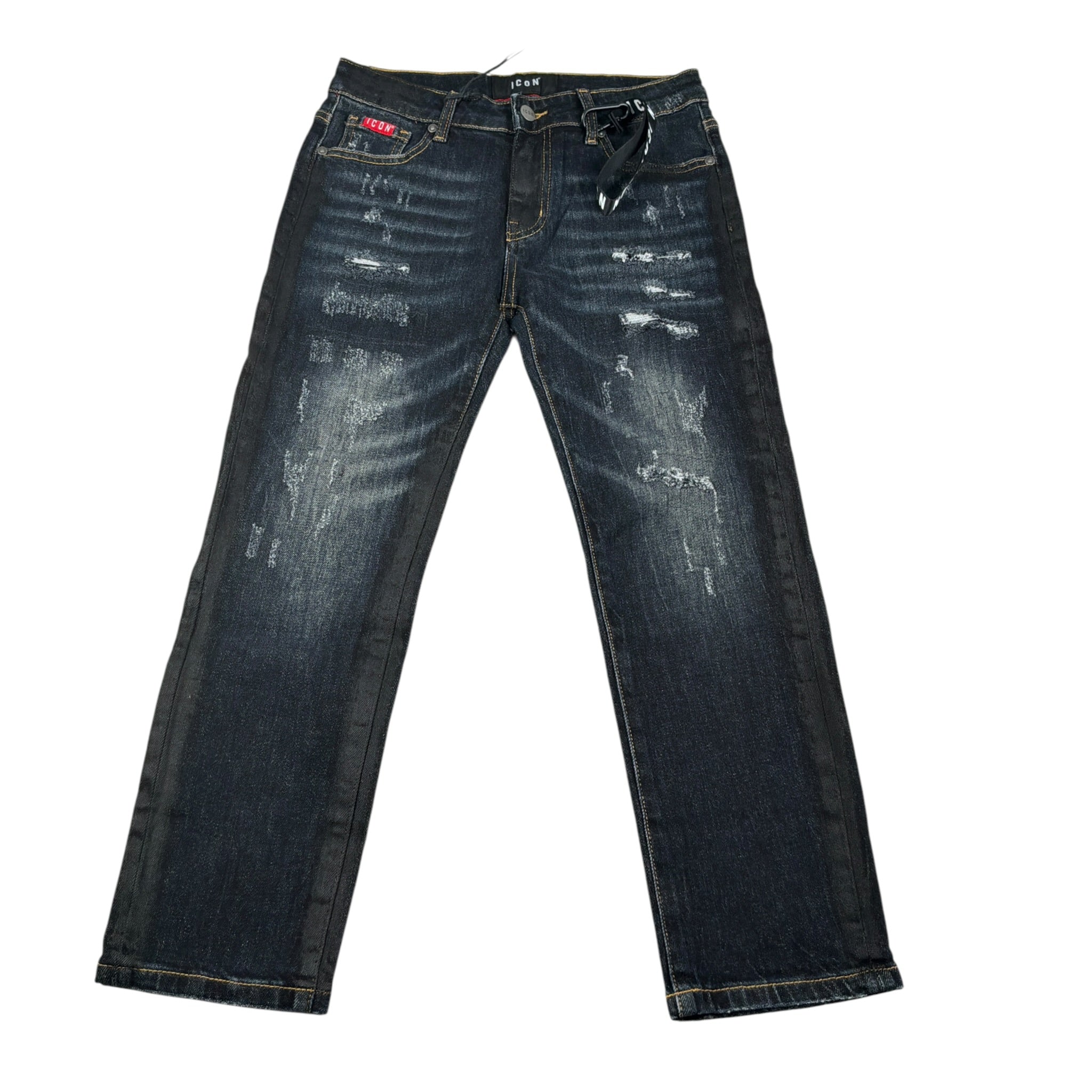 Icon Jeans tinta unita con Strappi Blu per Bambino IBDT00718 BLU ICON 