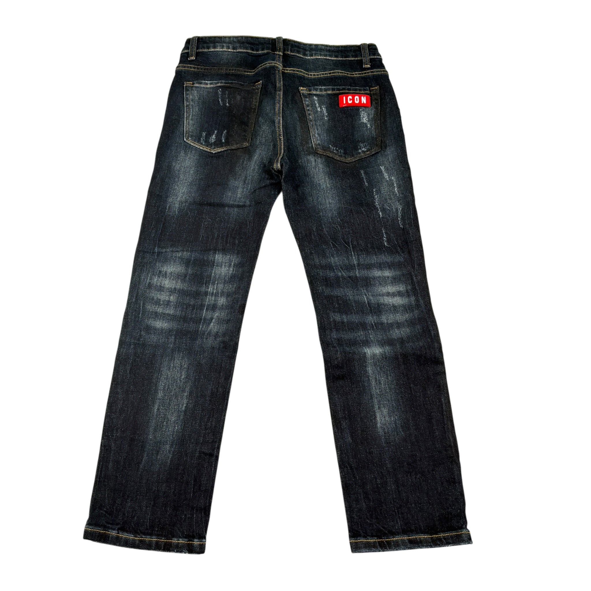 Icon Jeans tinta unita con Strappi Blu per Bambino IBDT00718 BLU ICON 