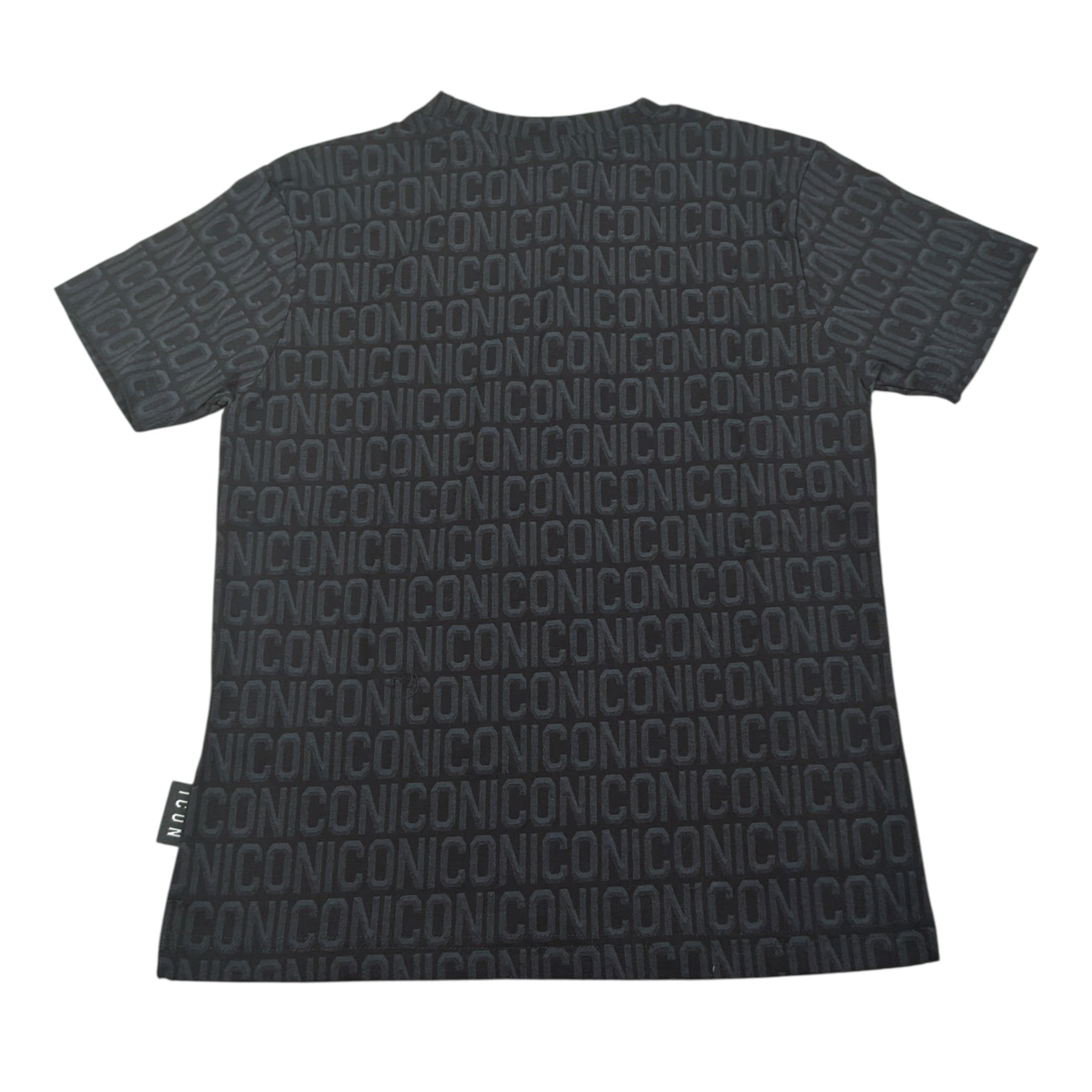 Icon T-Shirt Girocollo tinta unita con Stampe Logo Nero per Bambino IBKS00756 NERO ICON 