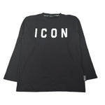 Icon Shirt Girocollo tinta unita con Logo Nero per Bambino IBKS00940 NERO ICON 