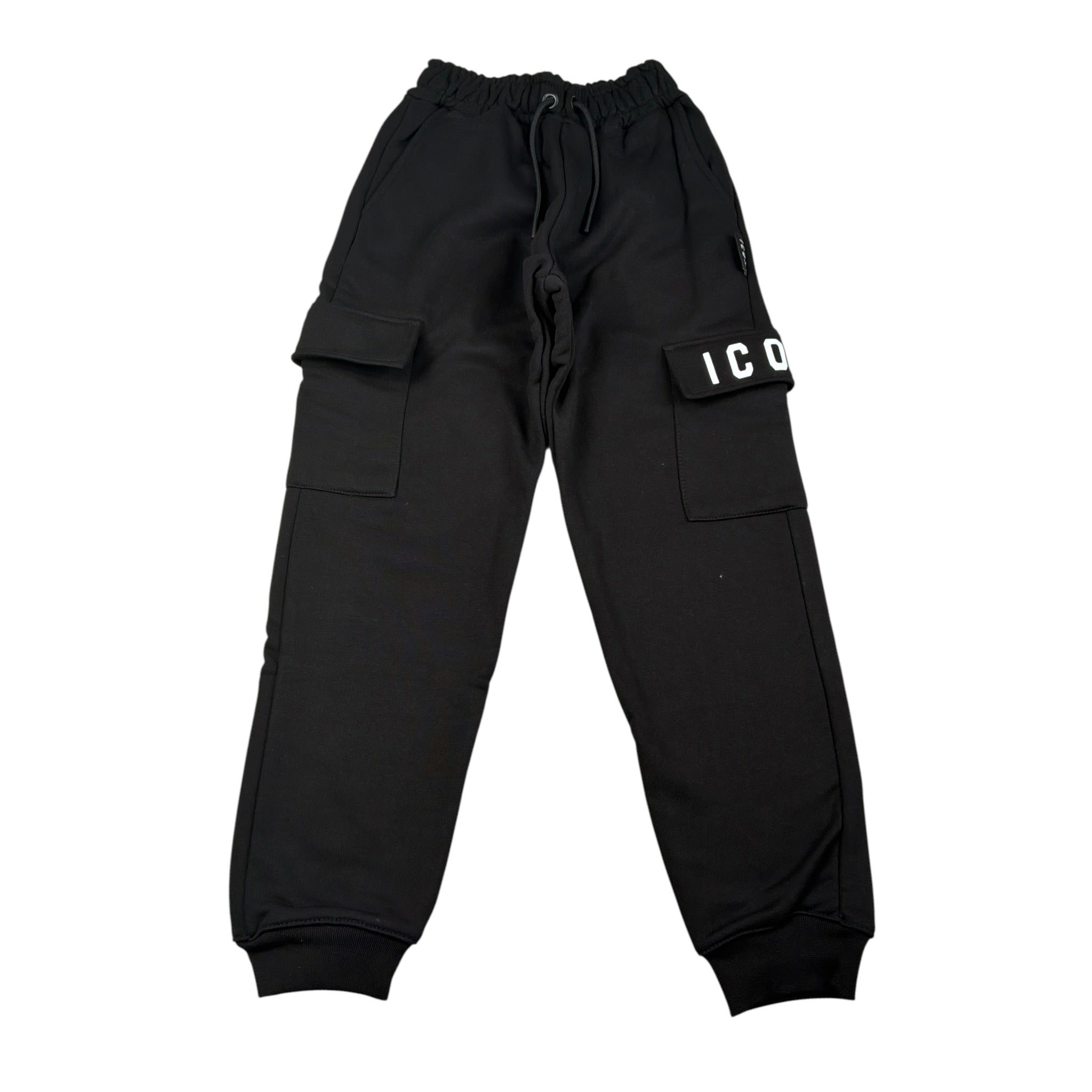 Icon Pantalone tinta unita con Logo Nero per Bambino IBSP752 NERO ICON 