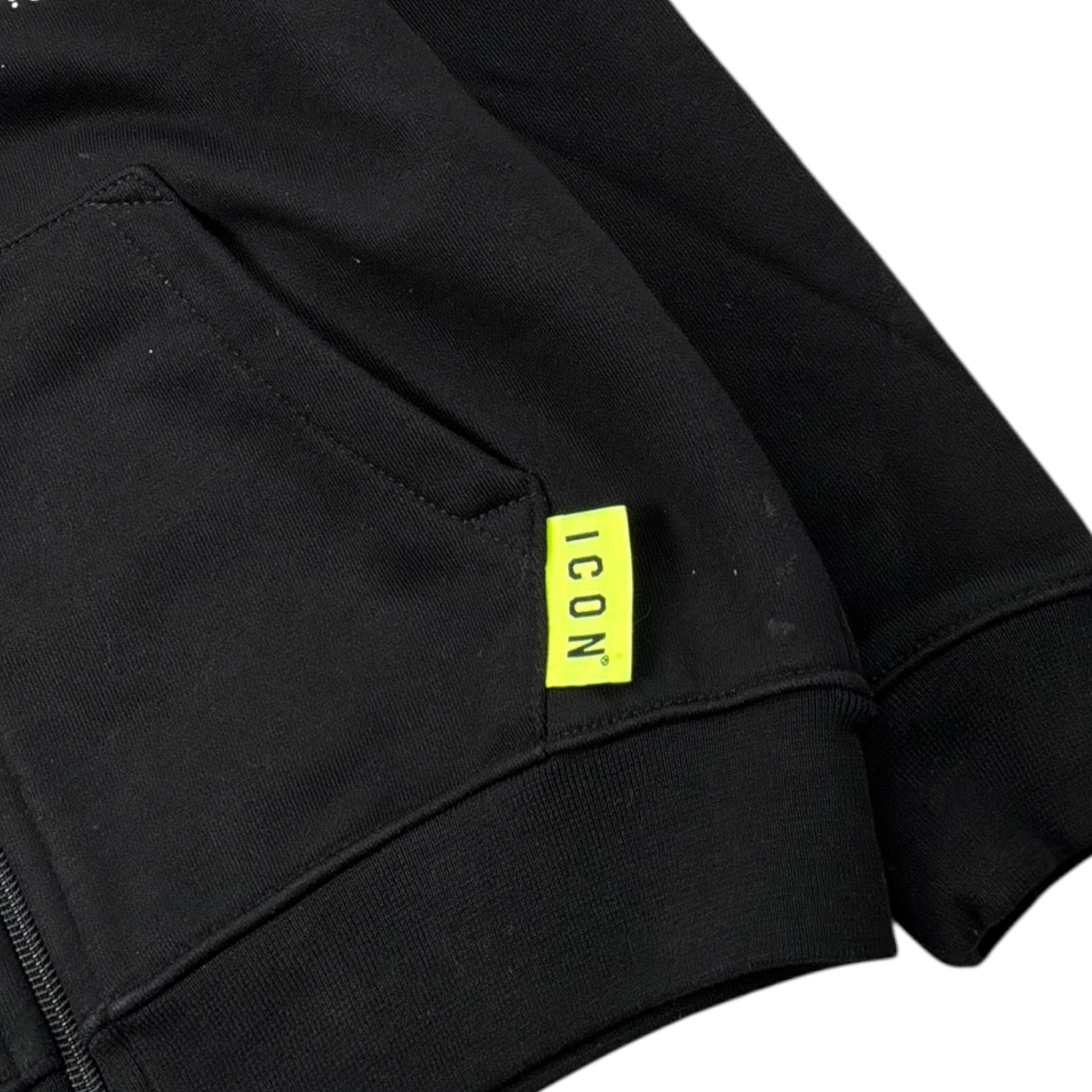Icon Felpa tinta unita con Cappuccio E Zip Nero per Bambino IBSW00593 NERO ICON 