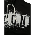 Icon Felpa Chiusa con Cappuccio tinta unita con Logo Nero per Bambino IBSW0076 NERO ICON 