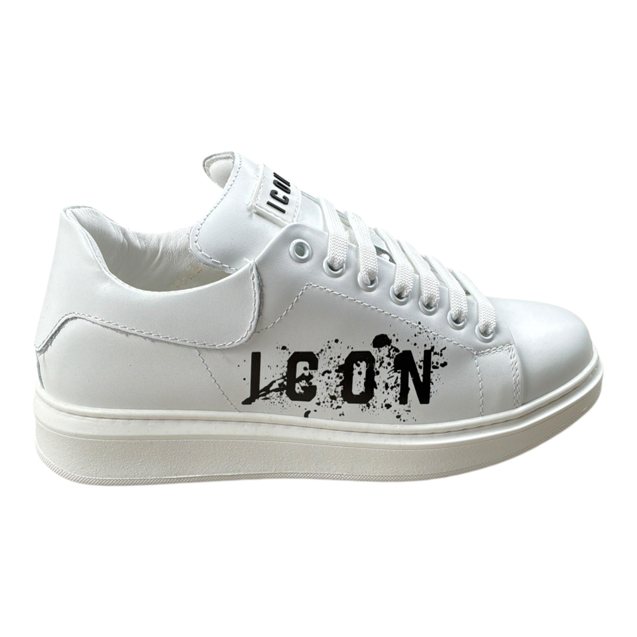 Icon Sneakers tinta unita con Stampa Bianco per Bambino IC1004 BIANCO ICON 