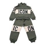Icon Completo 2 Pezzi Felpa-Pantalone tinta unita Verde per Neonato INBFS00877 VERDE ICON 