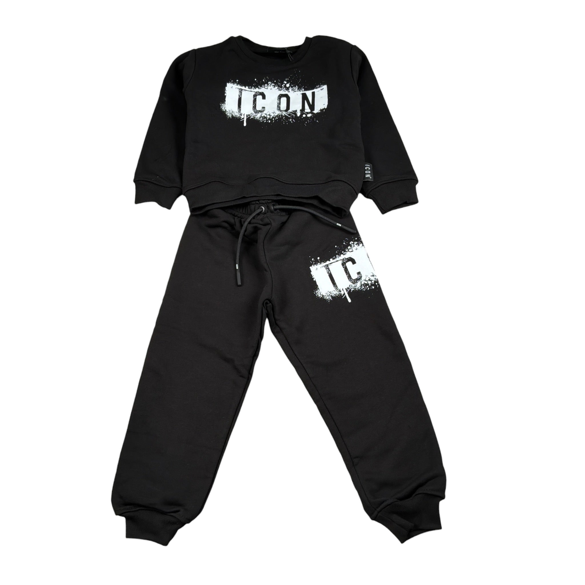 Icon Completo 2 Pezzi Feloa-Pantalone tinta unita Nero per Bambino INFBS008921 NERO ICON 