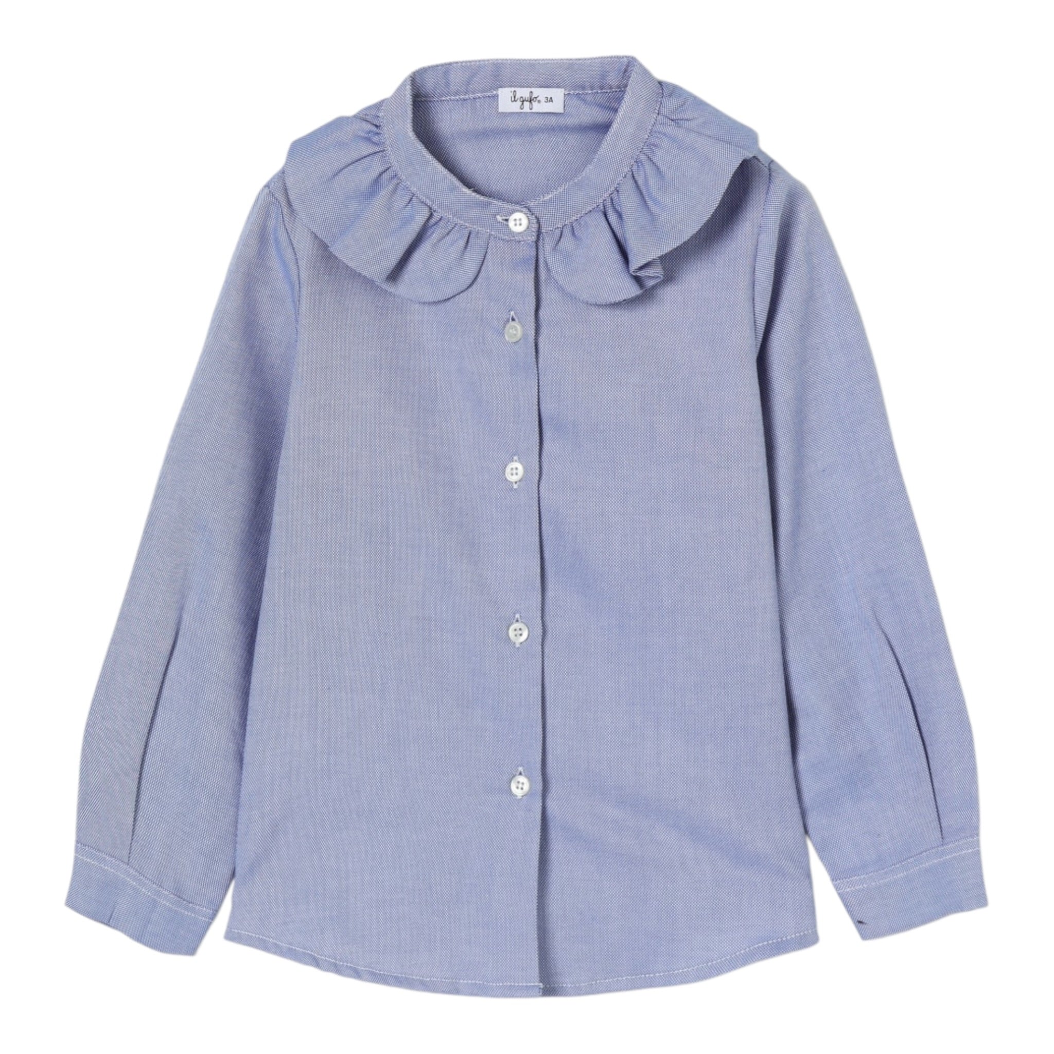 Il Gufo Camicia Manica Lunga Tint Unita Azzurro per Neonata A25GCL0002C0052 AZZURRO IL GUFO 