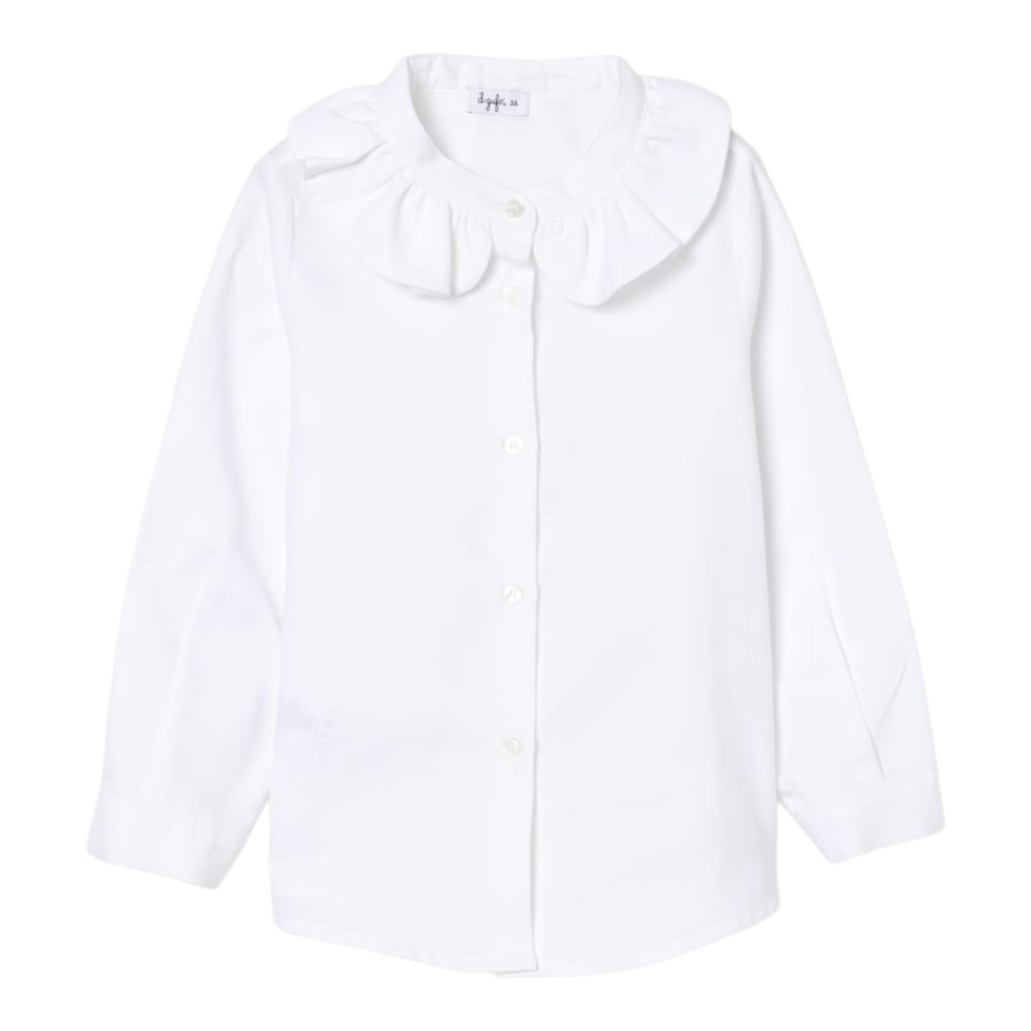 Il Gufo Camicia Manica Lunga Tint Unita Bianco per Bambina A25GCL0002C0052J BIANCO IL GUFO 