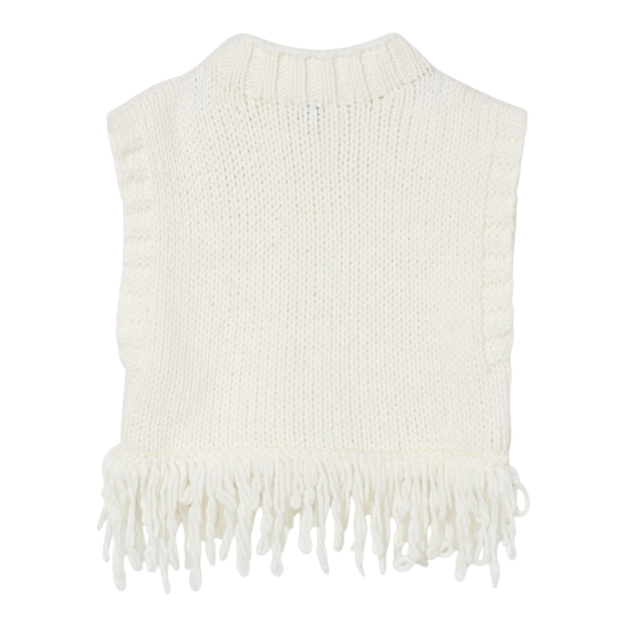 Il Gufo Gilet In Maglia tinta unita con Frange Bianco per Bambina A25GGL0001EM913 BIANCO IL GUFO 