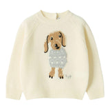 Il Gufo Maglia Girocollo Tinta Nita con Ricamo Panna per Neonato A25GMA0008EM220X PANNA IL GUFO 