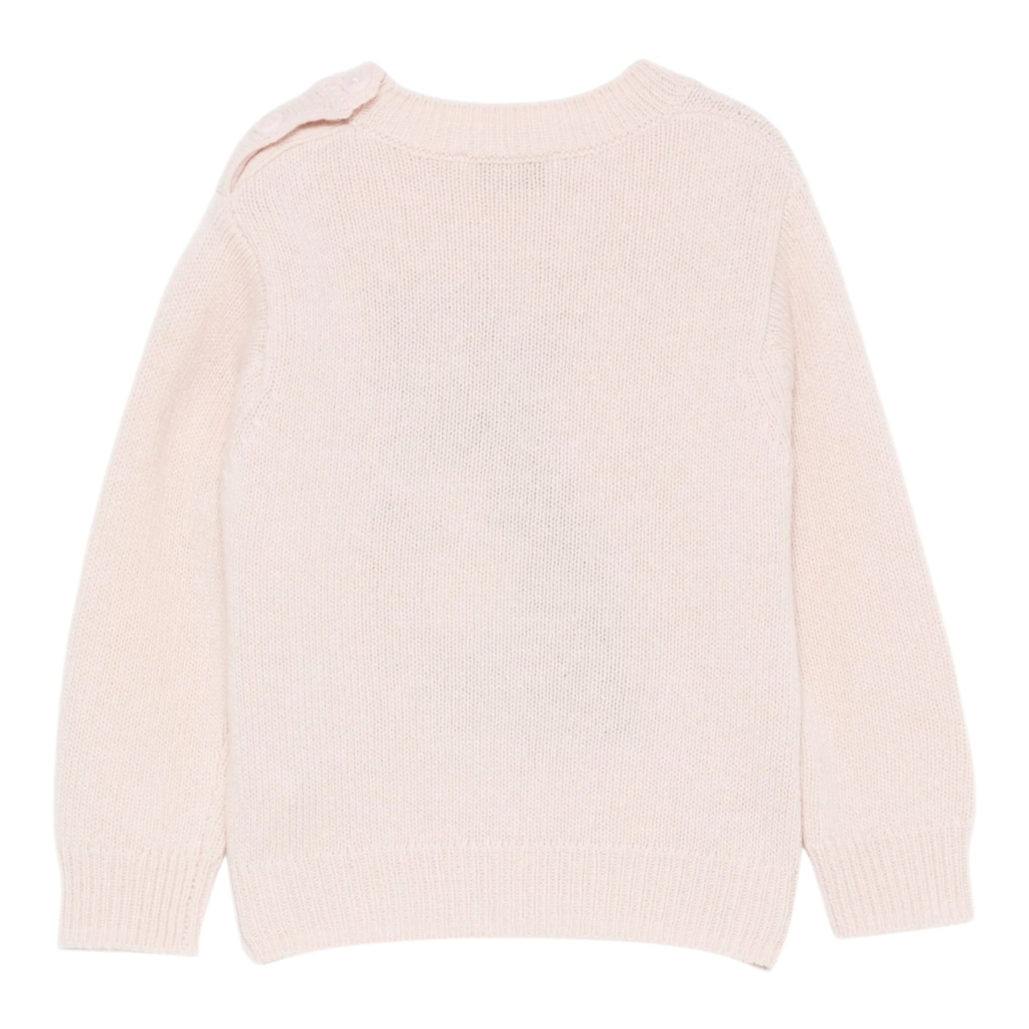 Il Gufo Maglia Girocollo tinta unita con Ricami Rosa per Neonata A25GMA0027EM220 ROSA IL GUFO 