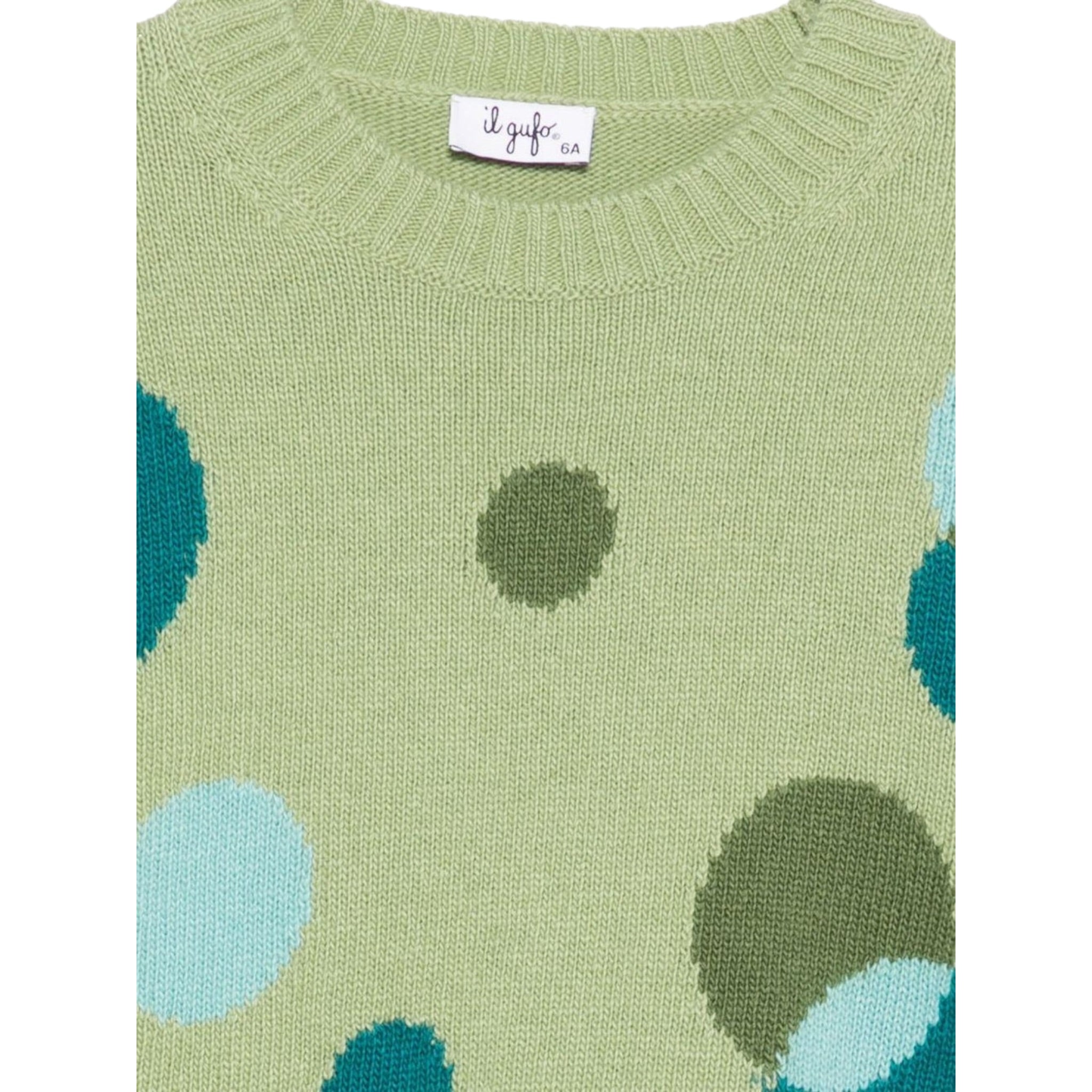 Il Gufo Maglia tinta unita con Fantasia Verde per Neonata A25GMA0028EM220N VERDE IL GUFO 