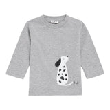 Il Gufo Shirt Girocollo tinta unita con Stampa Grigio per Neonato A25GT0014MF002 GRIGIO IL GUFO 