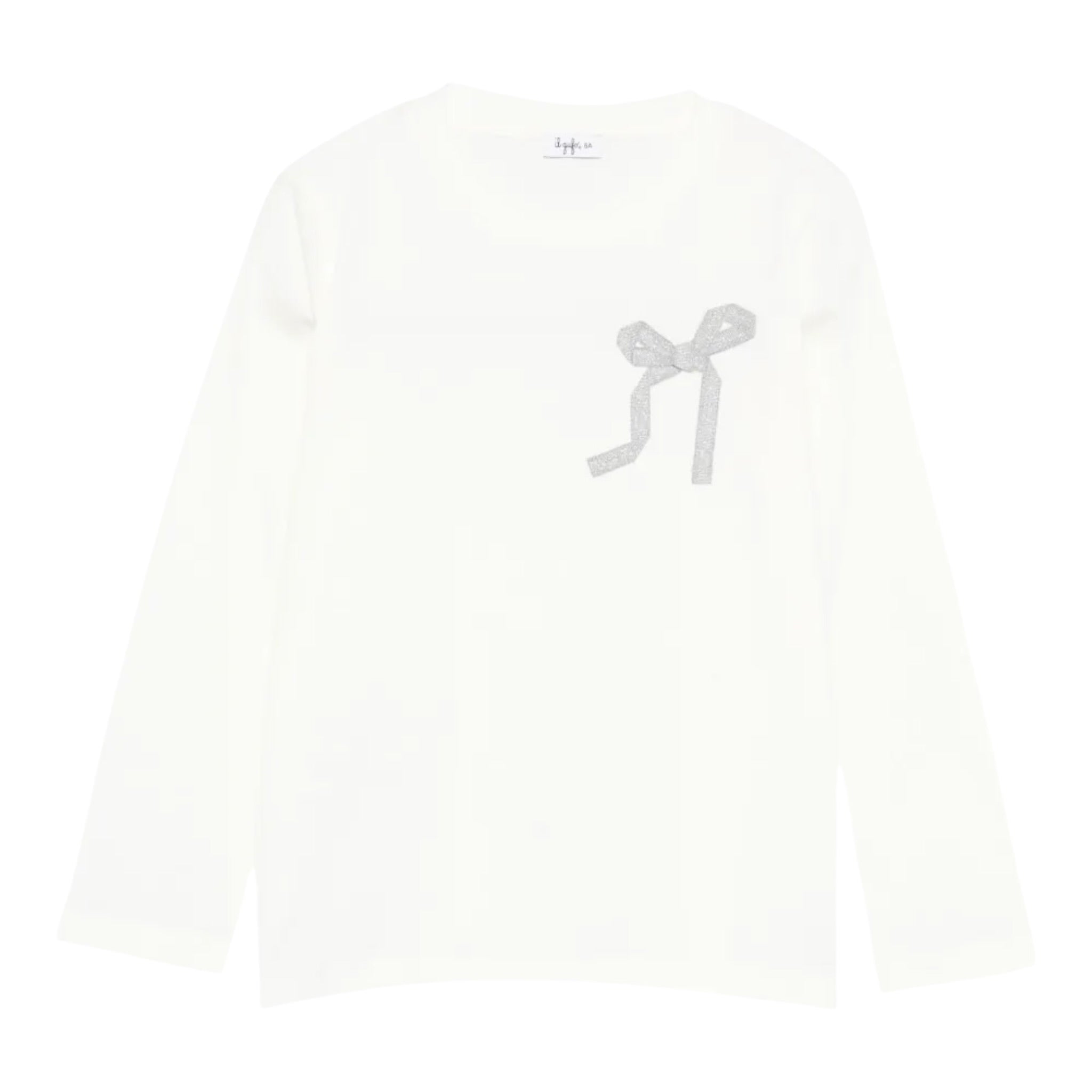 Il Gufo Shirt tinta unita con Applicazione Bianco per Bambina A25GTA0018MF002 BIANCO IL GUFO 
