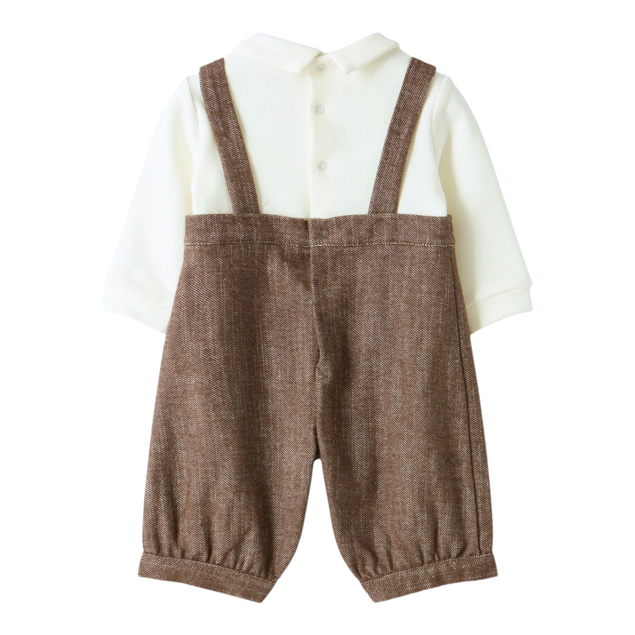 Il Gufo Tutina Manica Lunga Bicolore Marrone per Neonato A25GTL0005C0074 MARRONE IL GUFO 