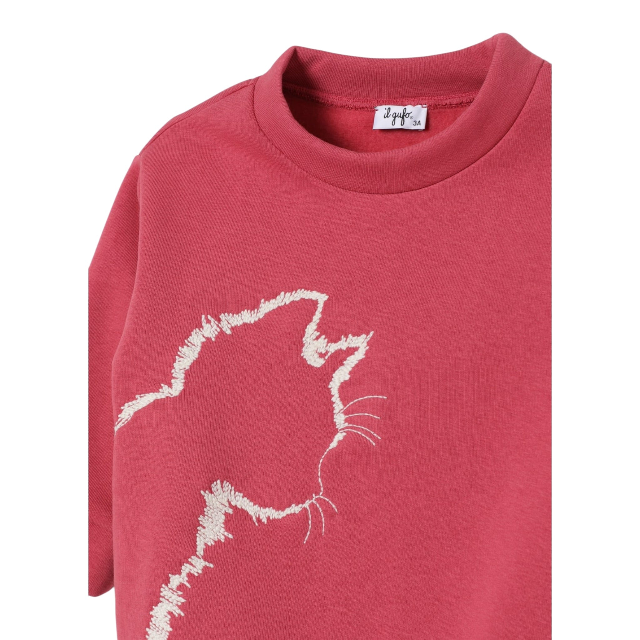 Il Gufo Abito Manica Lunga tinta unita con Ricamo Rosa per Neonata A25GVL0005M0154 ROSA IL GUFO 