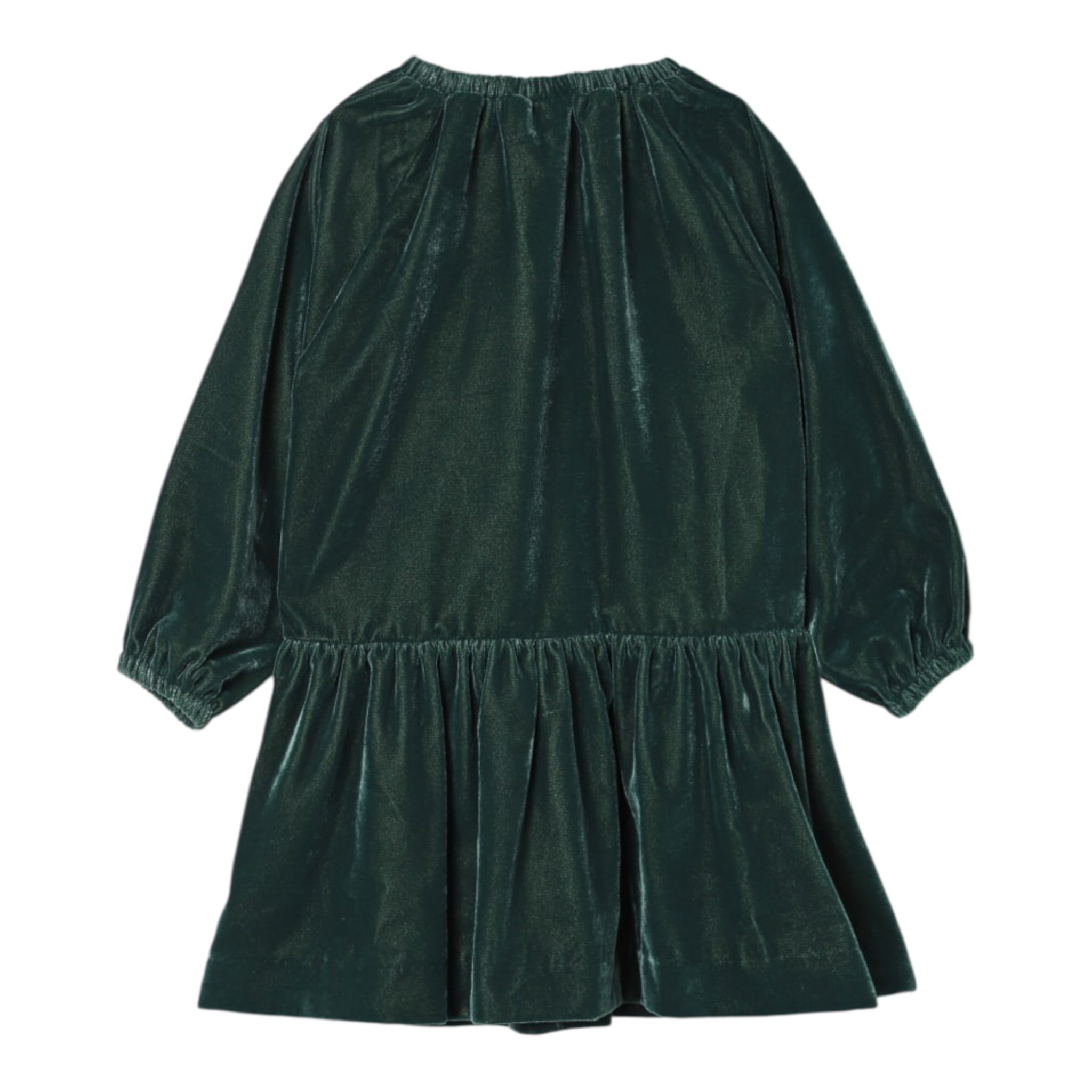 Il Gufo Abito Manica Lunga tinta unita In Velluto Verde per Neonata A25GVL0011V0017N VERDE IL GUFO 
