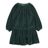 Il Gufo Abito Manica Lunga tinta unita In Velluto Verde per Bambina A25GVL0011V0017 VERDE IL GUFO 
