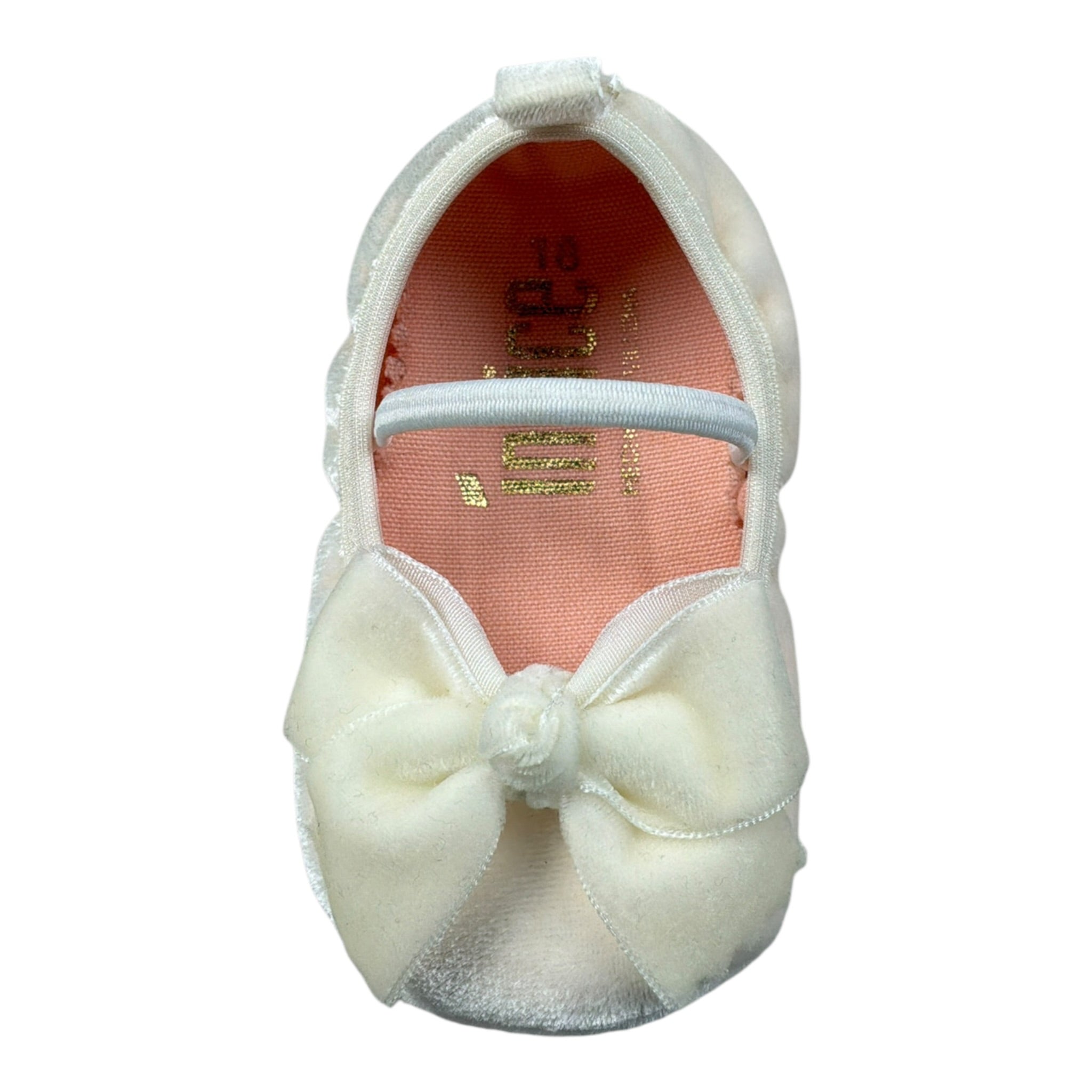 Indice Ballerine tinta unita In Velluto Panna per Neonata MC01 PANNA INDICE 