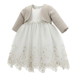 Isabel & Martinez Abito Cerimonia Bicolore con Tulle Bianco per Neonata IM22B70 BIANCO ISABEL & MARTINEZ 