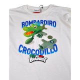 Italian Brainrot Shirt tinta unita Girocollo con Stampa Bianco per Bambino F5IBJBTH013 BIANCO ITALIAN BRAINROT 