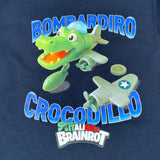 Italian Brainrot Shirt tinta unita Girocollo con Stampa Blu per Bambino F5IBJBTH013 BLU ITALIAN BRAINROT 