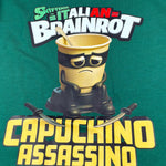 Italian Brainrot Shirt tinta unita Girocollo con Stampa Verde per Bambino F5IBJBTH015 VERDE ITALIAN BRAINROT 