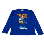 Italian Brainrot Shirt tinta unita Girocollo con Stampa Cobalto per Bambino F5IBJBTH017 COBALTO ITALIAN BRAINROT 
