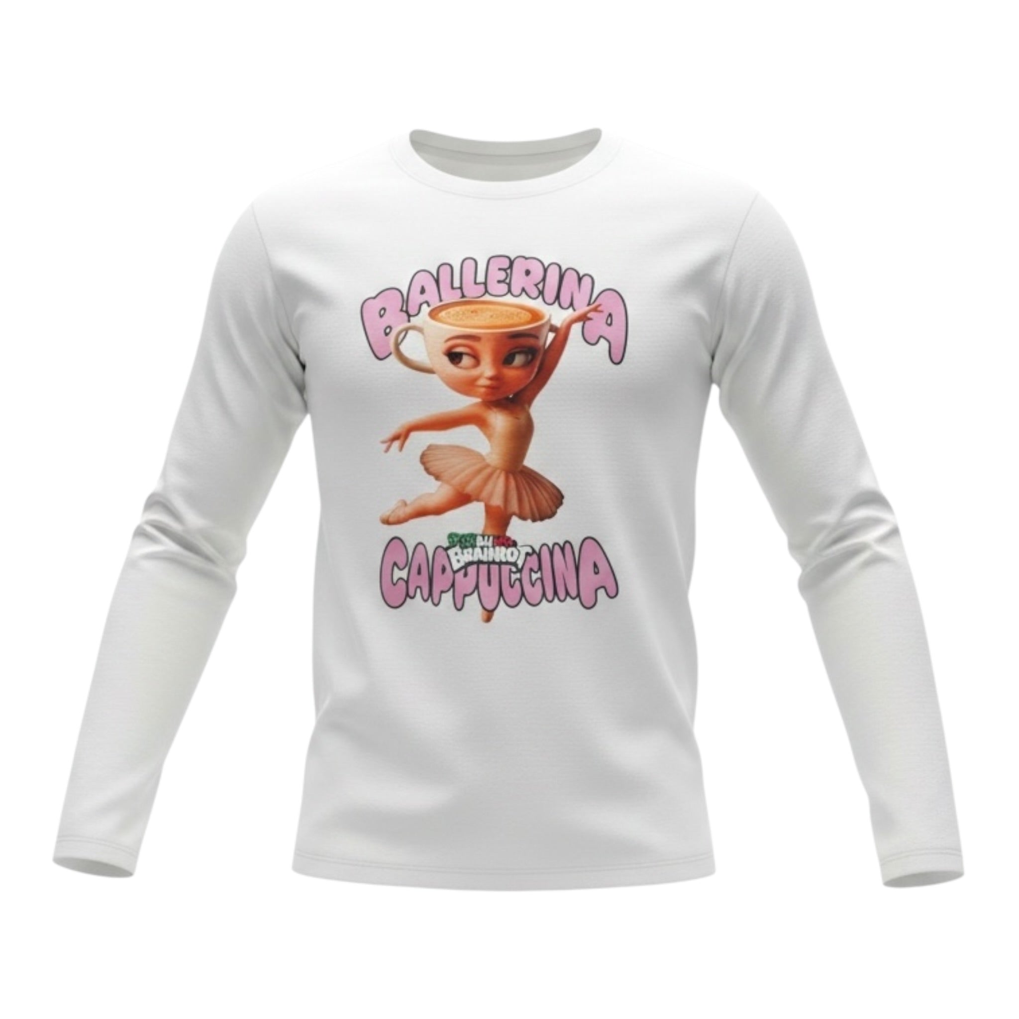 Italian Brainrot Shirt tinta unita Girocollo con Stampa Bianco per Bambina F5IBJGTH009 BIANCO ITALIAN BRAINROT 