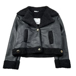 Janice Giubbino Ecopelle Modello Montone Nero per Bambina JN894R NERO JANICE 