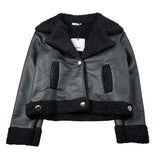 Janice Giubbino Ecopelle Modello Montone Nero per Bambina JN894R NERO JANICE 