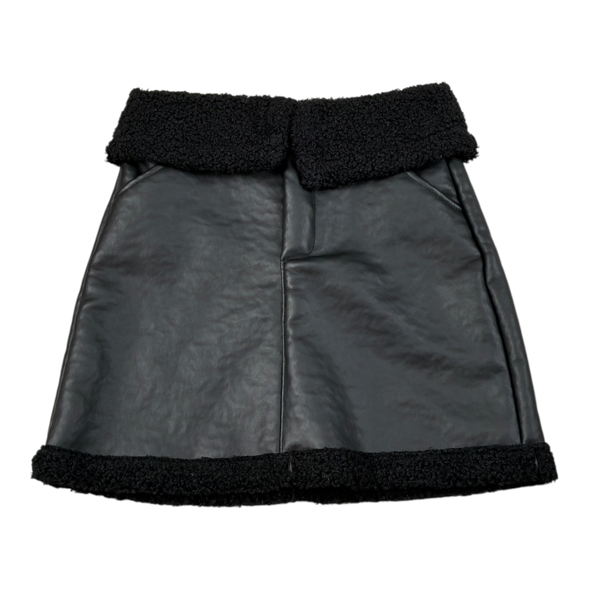 Janice Gonna Ecopelle tinta unita con Pelliccia Nero per Bambina JN895R NERO JANICE 