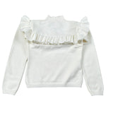Janice Maglia Mezzo Collo tinta unita con Rouches Panna per Bambina JN922B PANNA JANICE 