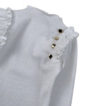 Janice Maglia Tint Unita con Rouches Bianco per Bambina JN928B BIANCO JANICE 