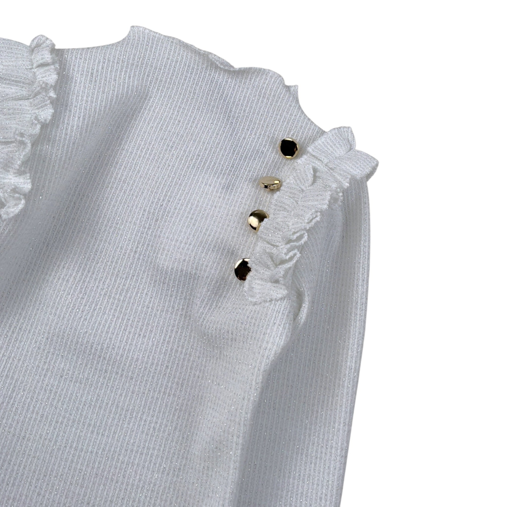 Janice Maglia Tint Unita con Rouches Bianco per Bambina JN928B BIANCO JANICE 