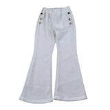 Janice Pantalone tinta unita Modello A Zampa Bianco per Bambina JN929B BIANCO JANICE 