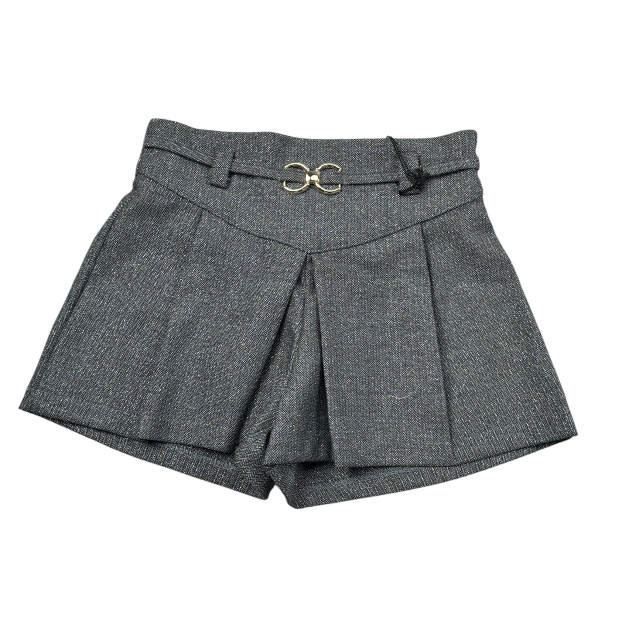 Janice Short tinta unita con Elastico In Vita Grigio per Bambina JN941B GRIGIO JANICE 