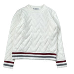 Janice Maglia tinta unita con Fantasia Bianco per Bambina JN945B BIANCO JANICE 