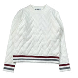 Janice Maglia tinta unita con Fantasia Bianco per Bambina JN945B BIANCO JANICE 
