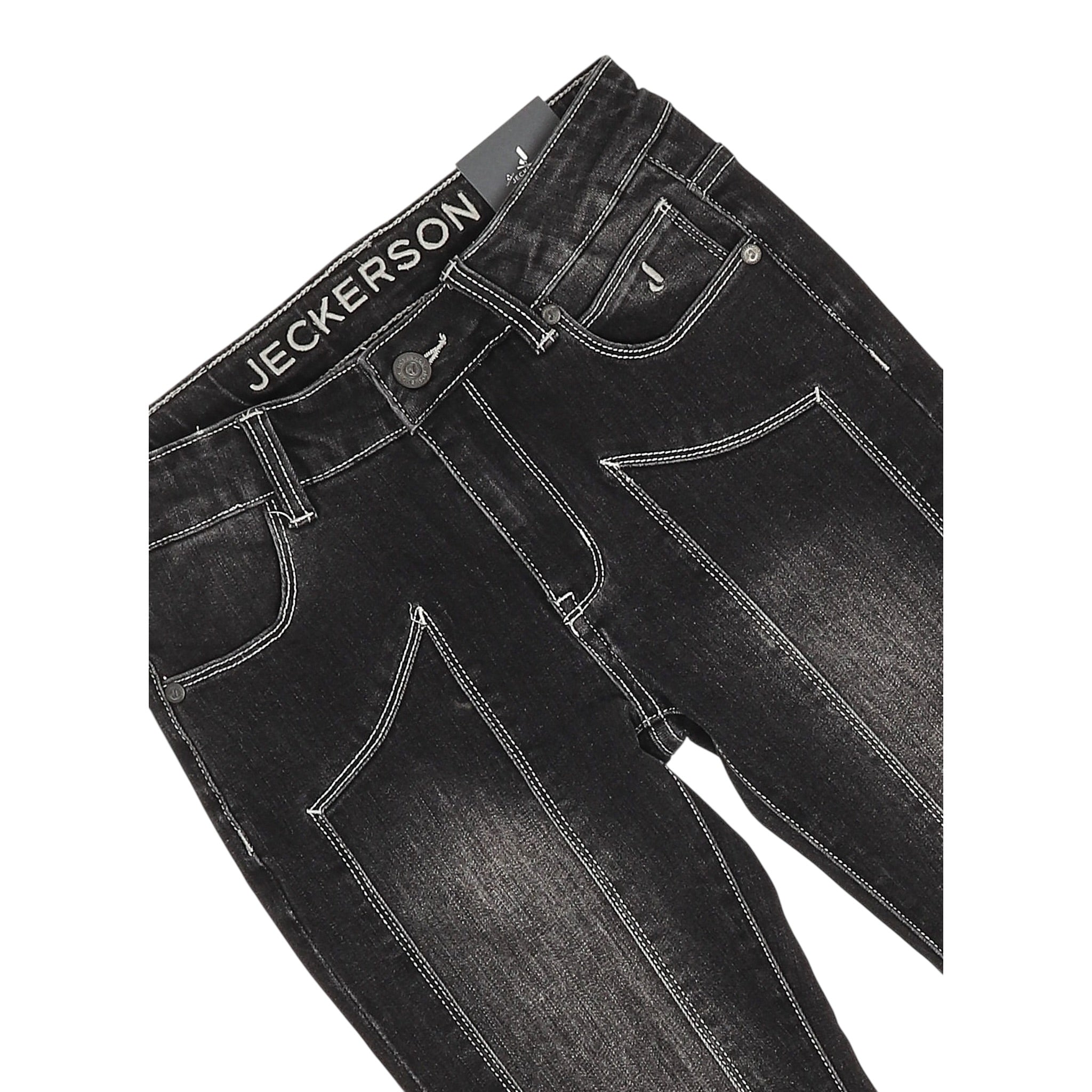 Jeckerson Jeans tinta unita con Cuciture In Contrasto Grigio per Bambino J4617W5 GRIGIO JECKERSON 