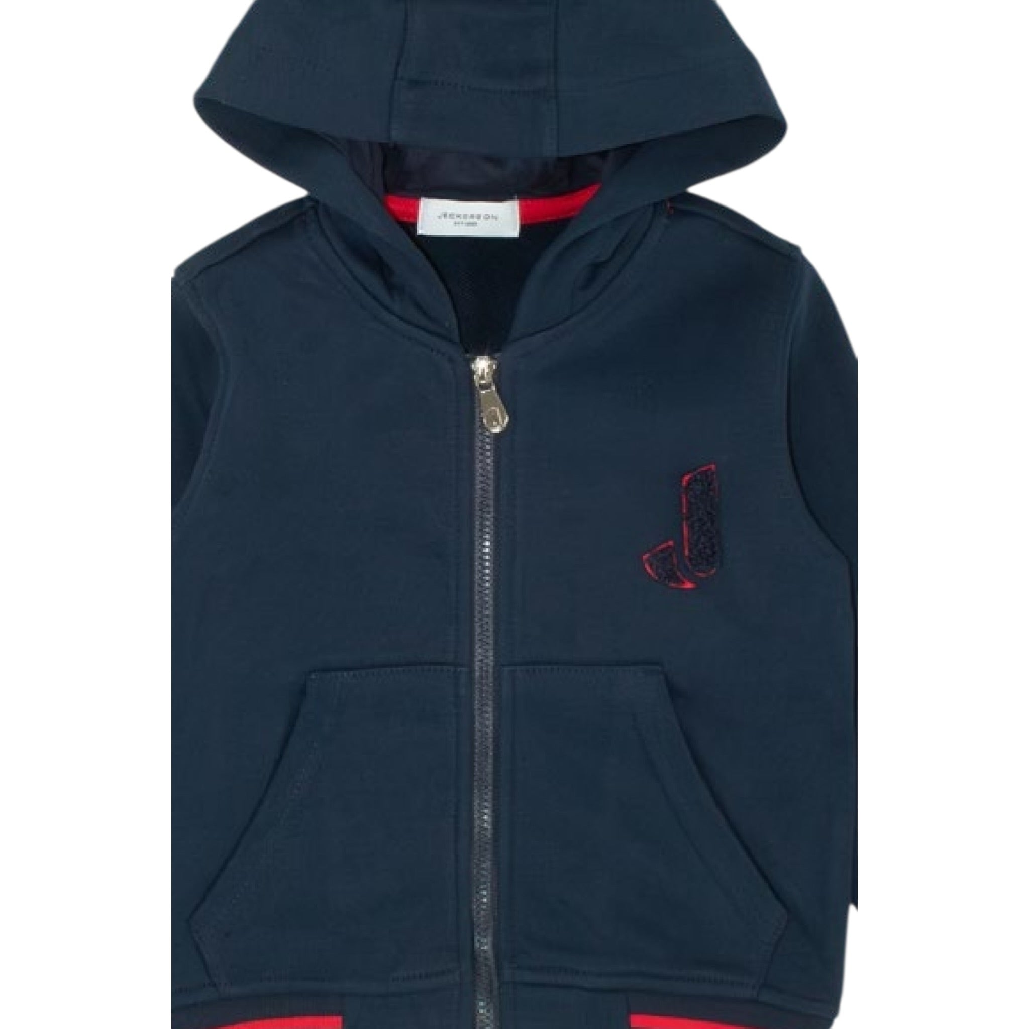 Jeckerson Felpa tinta unita con Zip E Cappuccio Blu per Bambino JB5040W25 BLU JECKERSON 