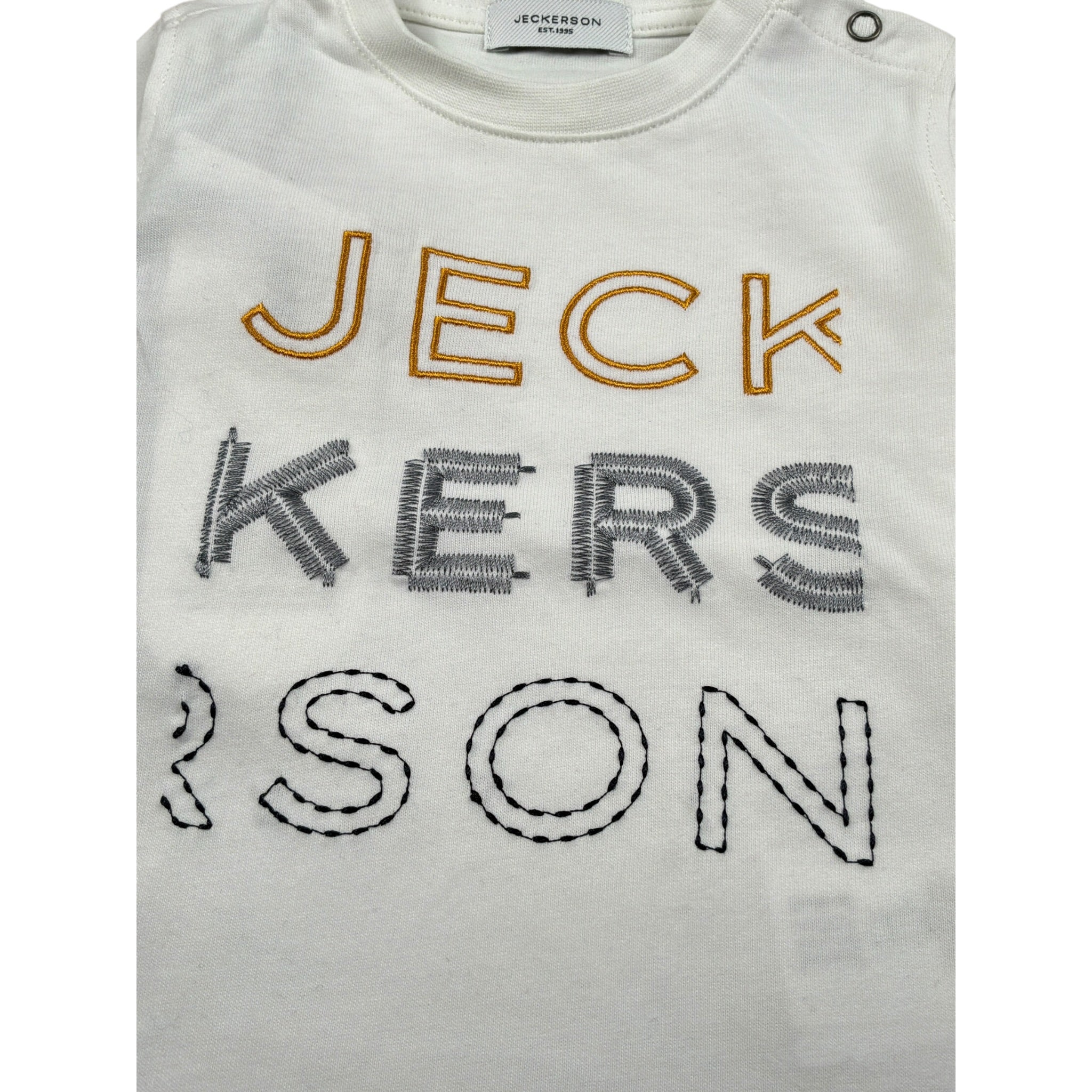 Jeckerson Shirt Girocollo tinta unita Cn Ricami Bianco per Neonato JN4341 BIANCO JECKERSON 