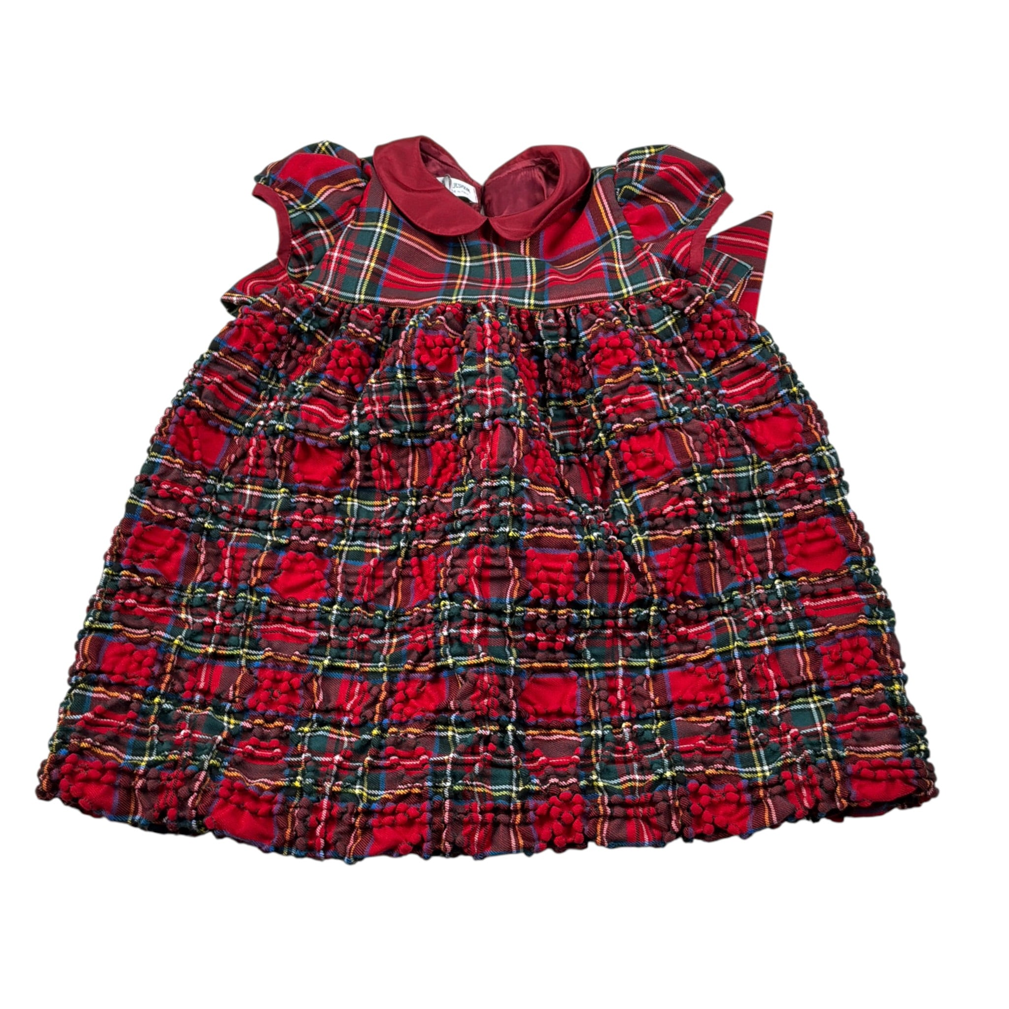 Jesurum Abito Mezza Manica Fantasia Scozzese Rosso per Bambina AMETTISTAJ ROSSO JESURUM 