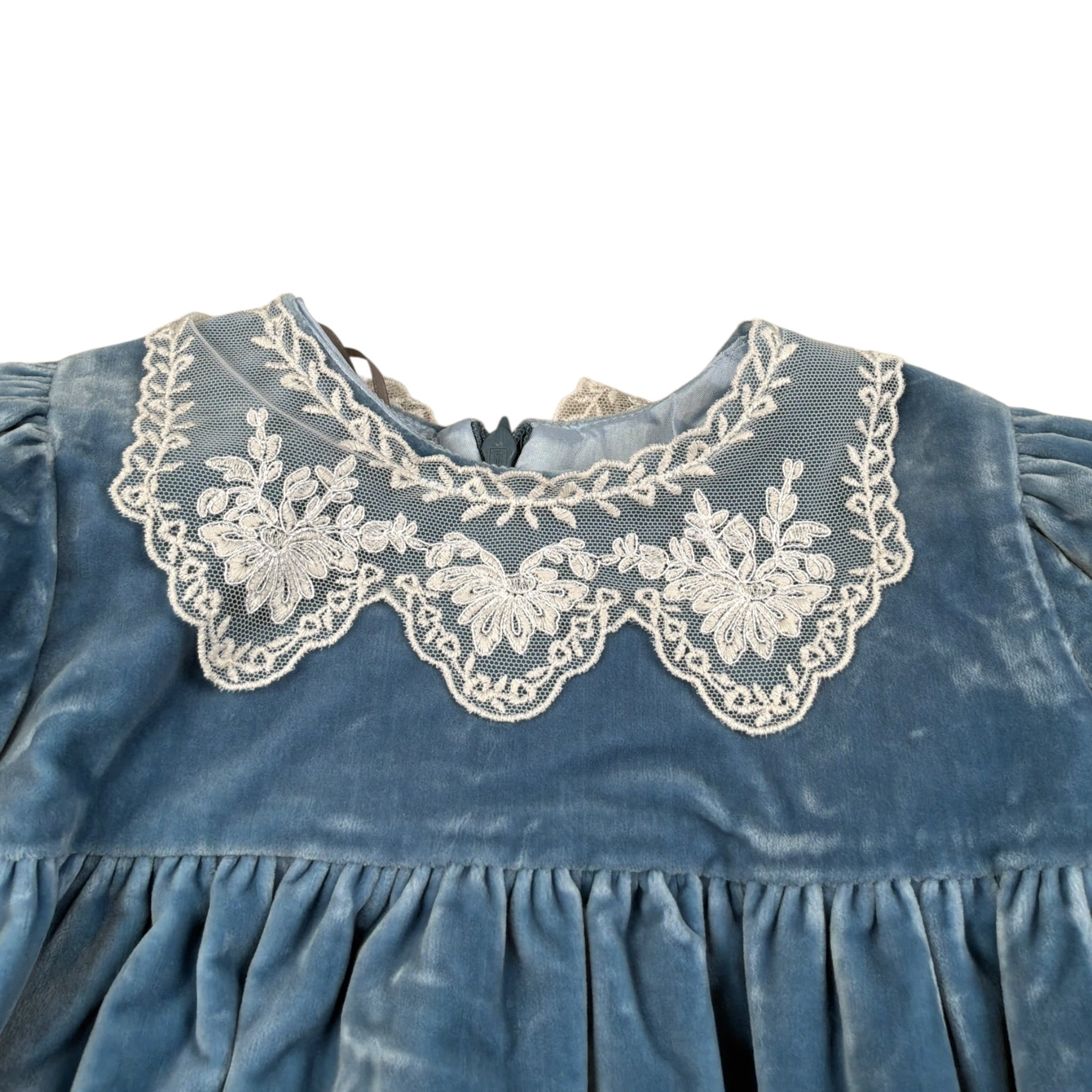 Jesurum Abito Manica Lunga Velata In Velluto Azzurro per Bambina CADORO AZZURRO JESURUM 
