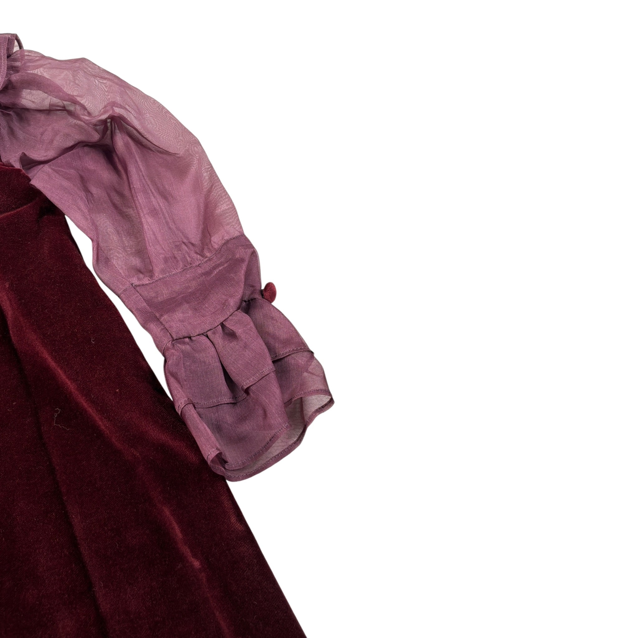 Jesurum Abito Manica Lunga Velata In Velluto Bordeaux per Bambina FENICE BORDEAUX JESURUM 