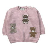 J.O. Milano Maglia Girocollo tinta unita con Ricami Rosa per Neonata 563A1A ROSA J.O. MILANO 