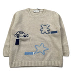 J.O. Milano Maglia Girocollo tinta unita con Ricami Beige per Neonato 563A3 BEIGE J.O. MILANO 