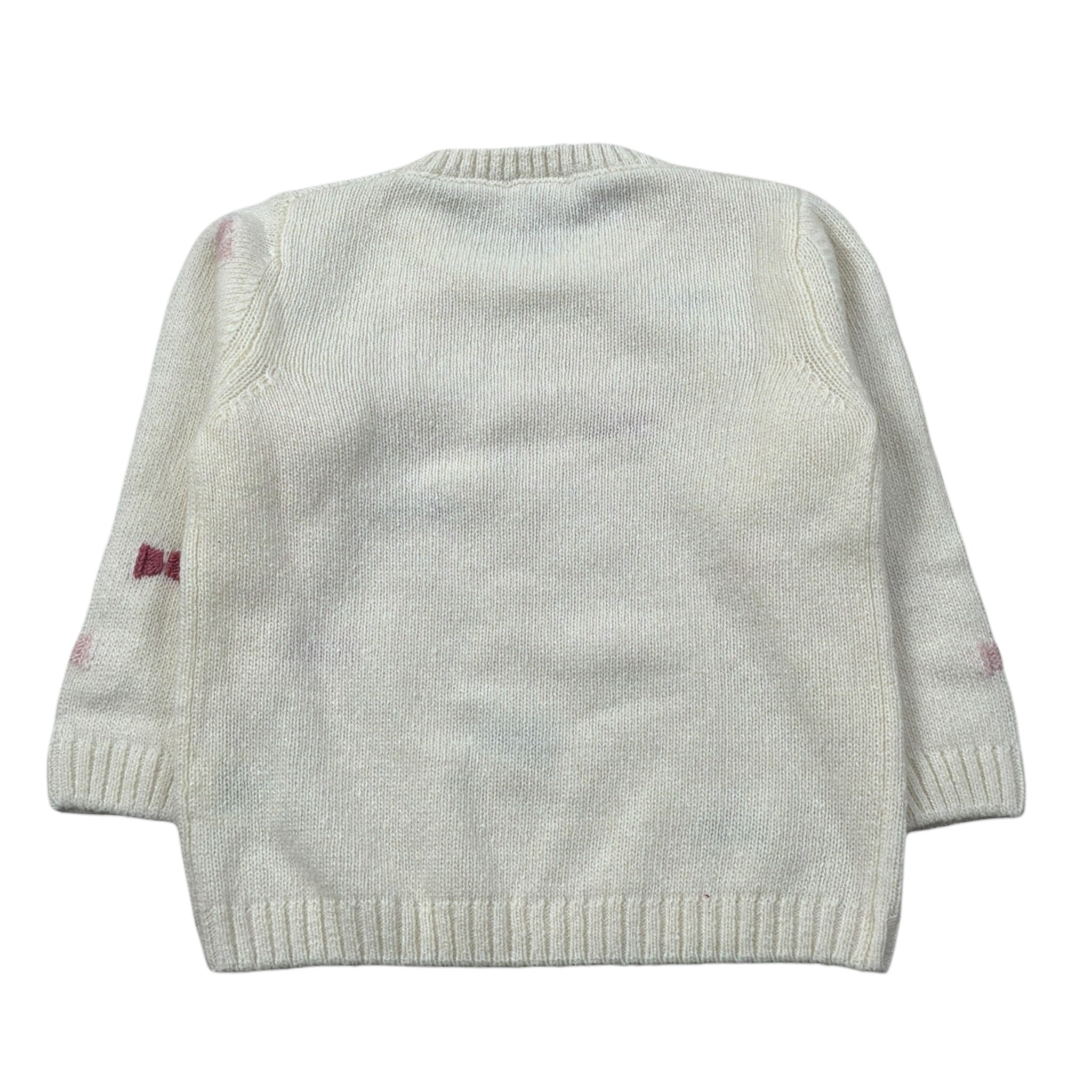 J.O. Milano Maglia Girocollo tinta unita con Ricami Panna per Neonata 563D2 PANNA J.O. MILANO 