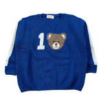 J.O. Milano Maglia Girocollo tinta unita con Ricamo Orso Blu per Neonato 563I1 BLU J.O. MILANO 